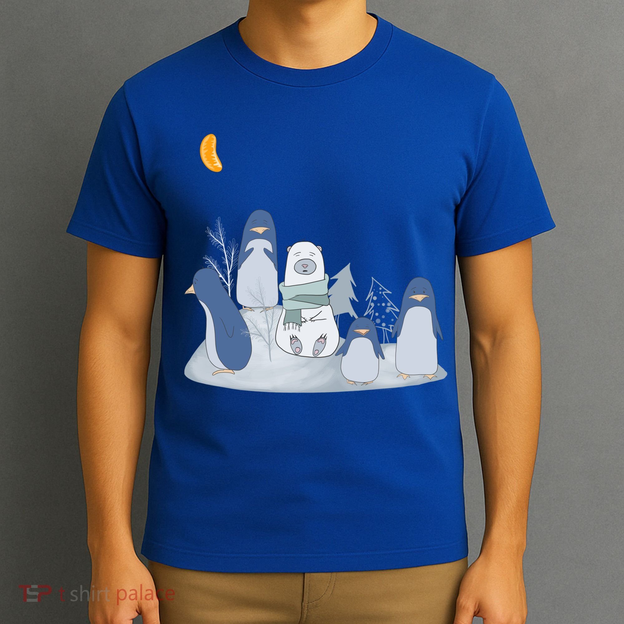 Penguins And Polar Bear Pop Art Tee Great Gift Funny Vintage Christmas Gift T-Shirt