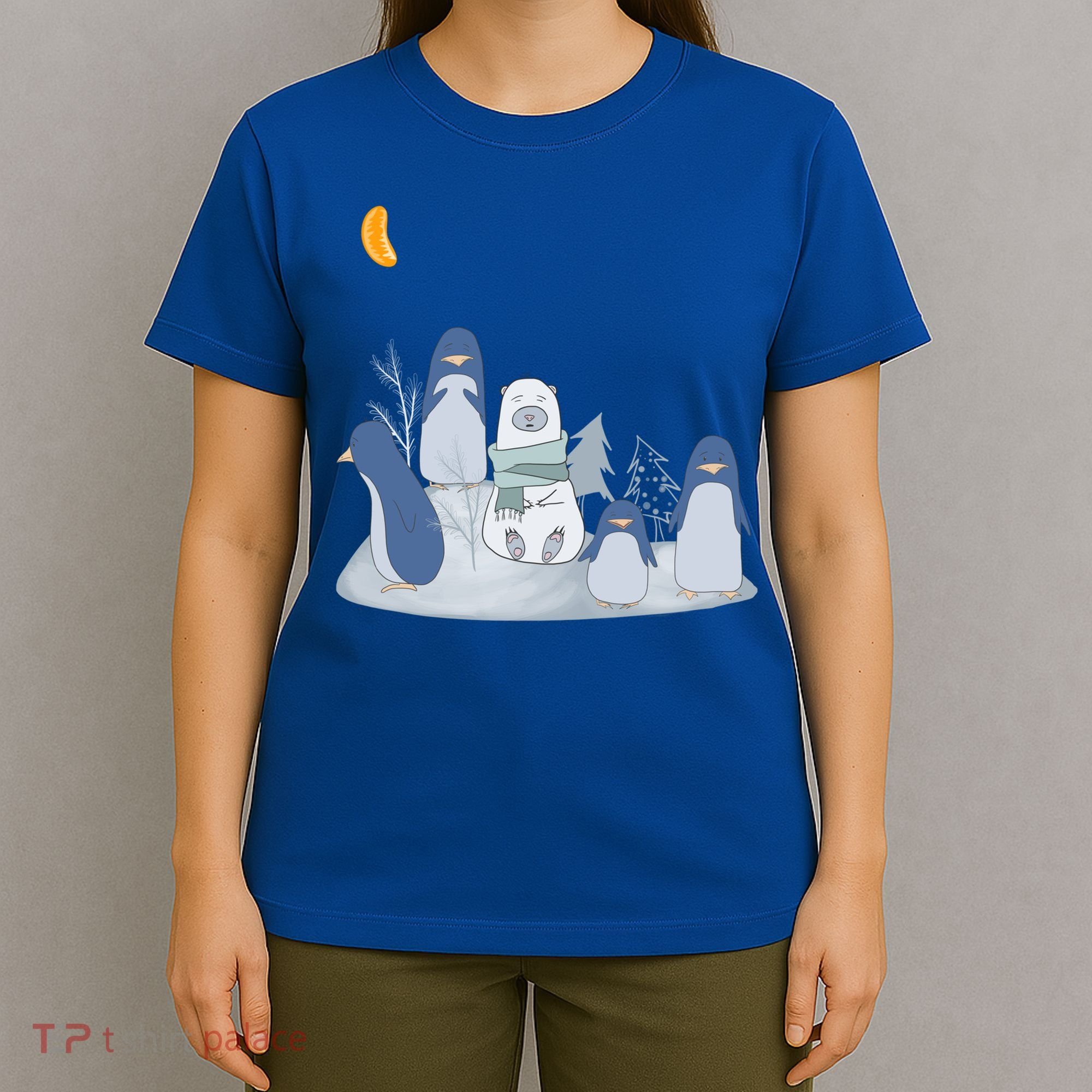 Penguins And Polar Bear Pop Art Tee Great Gift Funny Vintage Christmas Gift T-Shirt