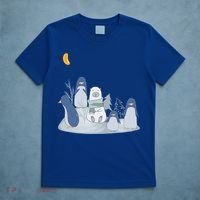 Penguins And Polar Bear Pop Art Tee Great Gift Funny Vintage Christmas Gift T-Shirt thumb 5