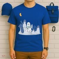 Penguins And Polar Bear Pop Art Tee Great Gift Funny Vintage Christmas Gift T-Shirt thumb 6