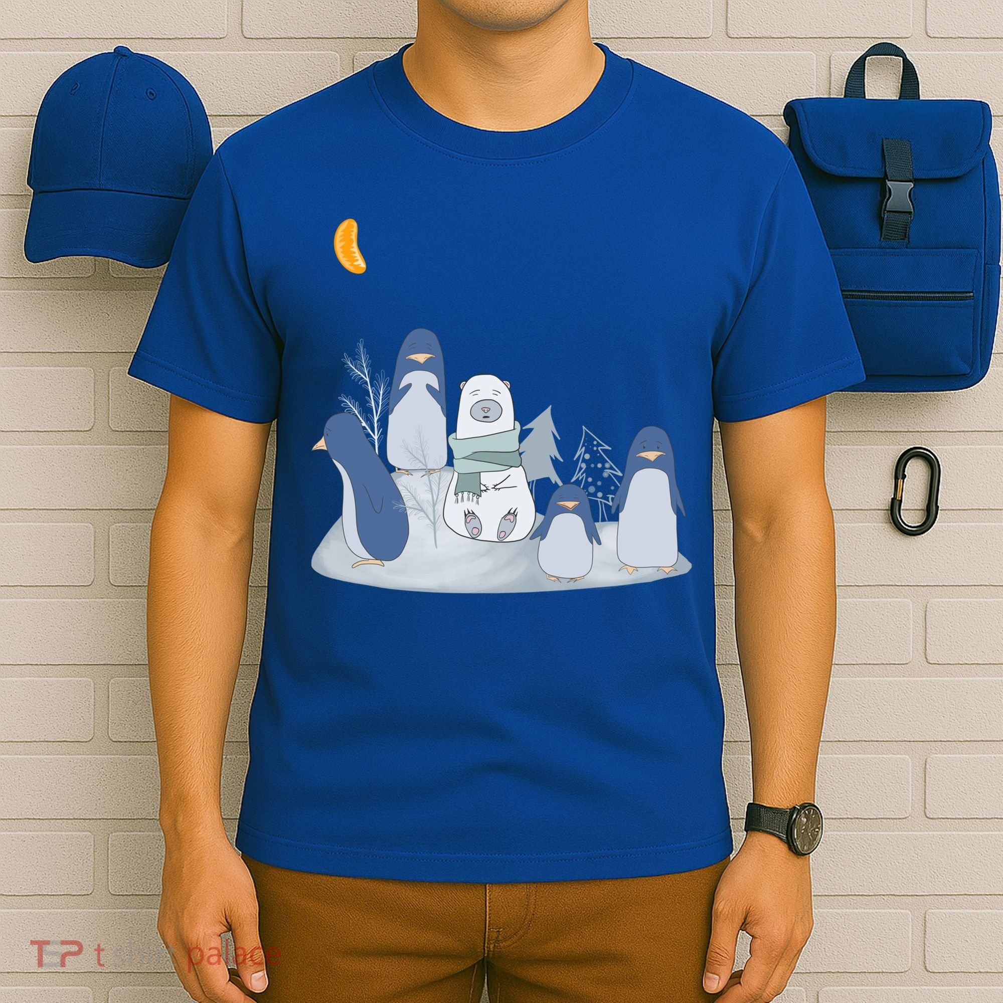 Penguins And Polar Bear Pop Art Tee Great Gift Funny Vintage Christmas Gift T-Shirt