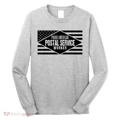 Proud American Postal Service Worker Patriotic US Flag Long Sleeve Shirt