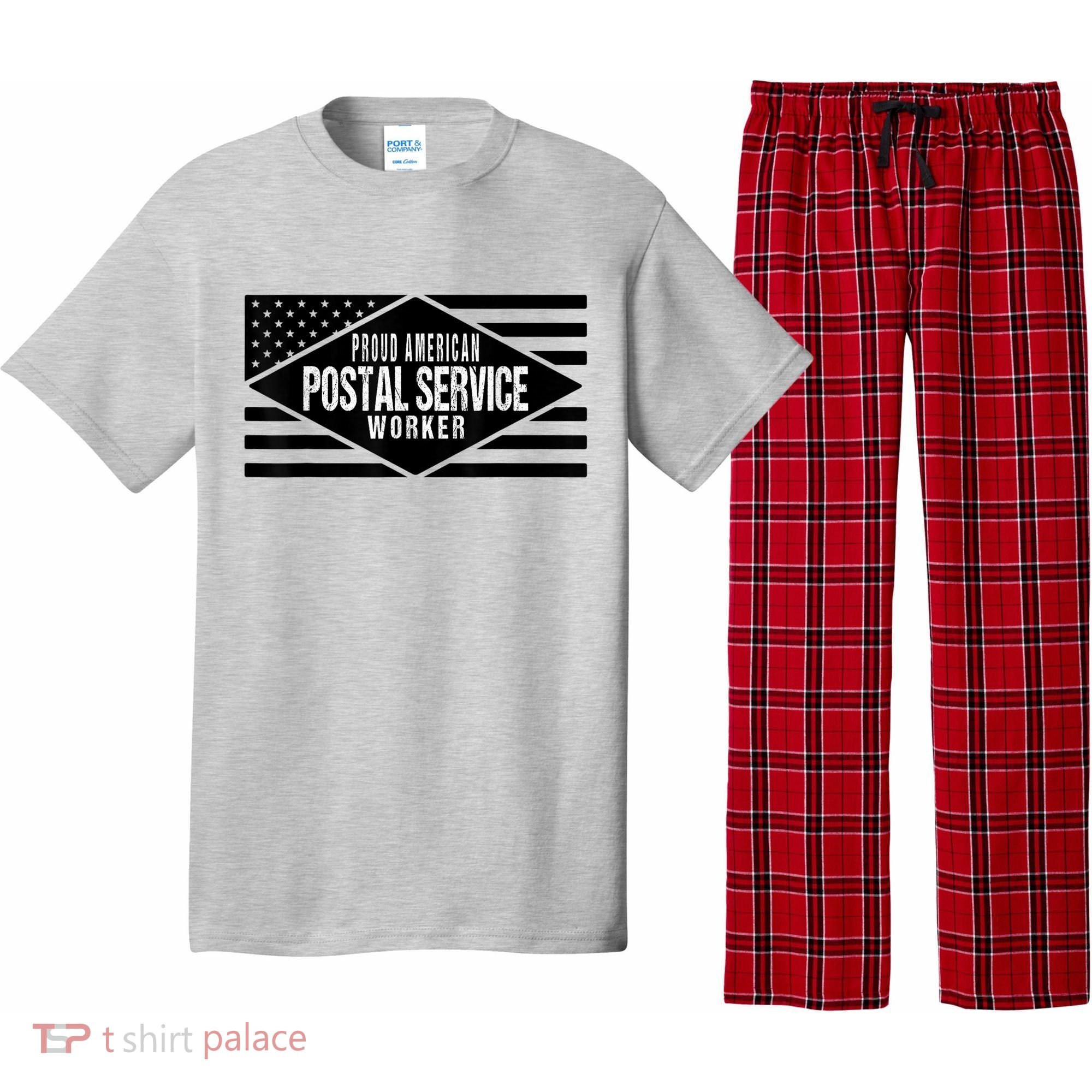 Proud American Postal Service Worker Patriotic US Flag Pajama Set