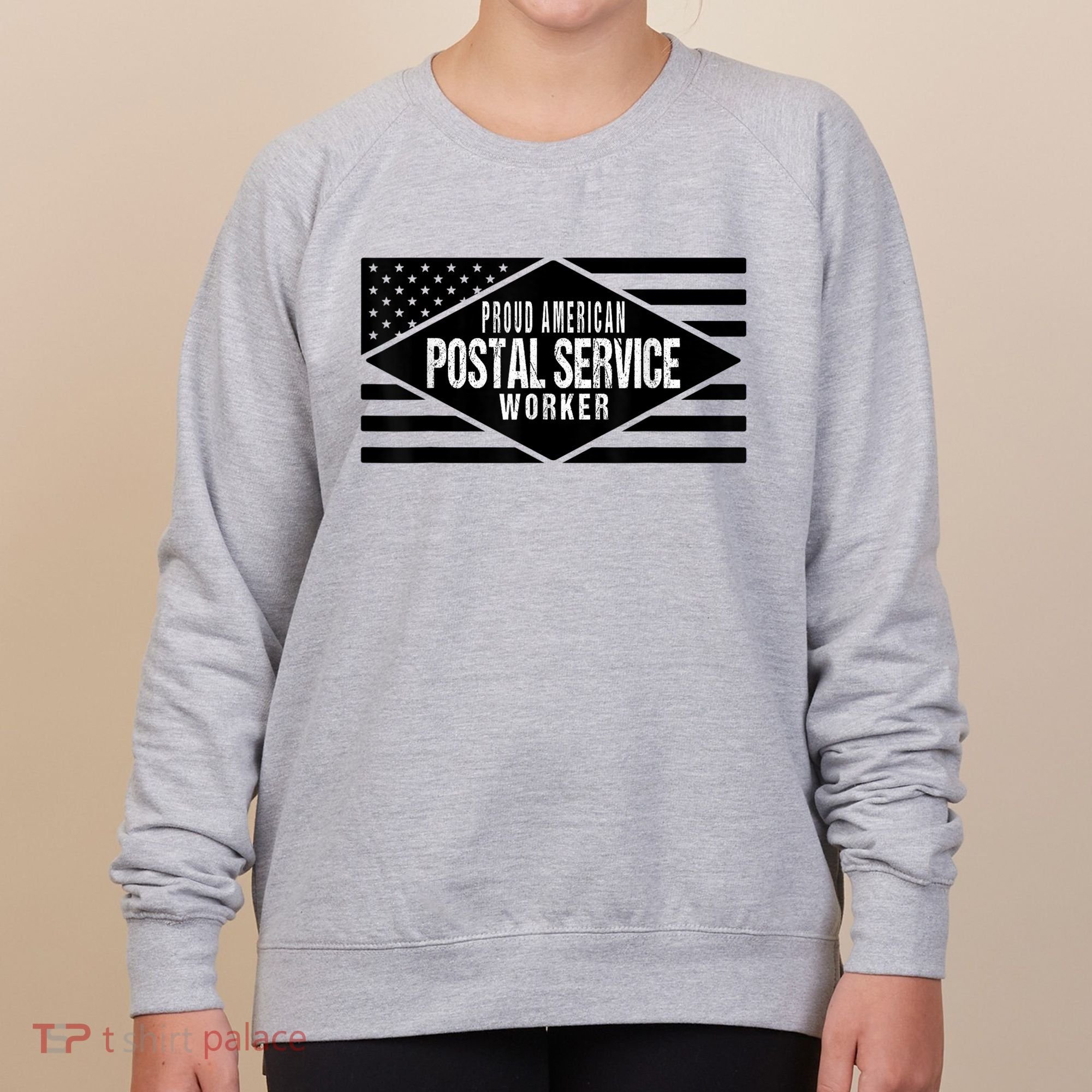 Proud American Postal Service Worker Patriotic US Flag Women's Sweatshirt