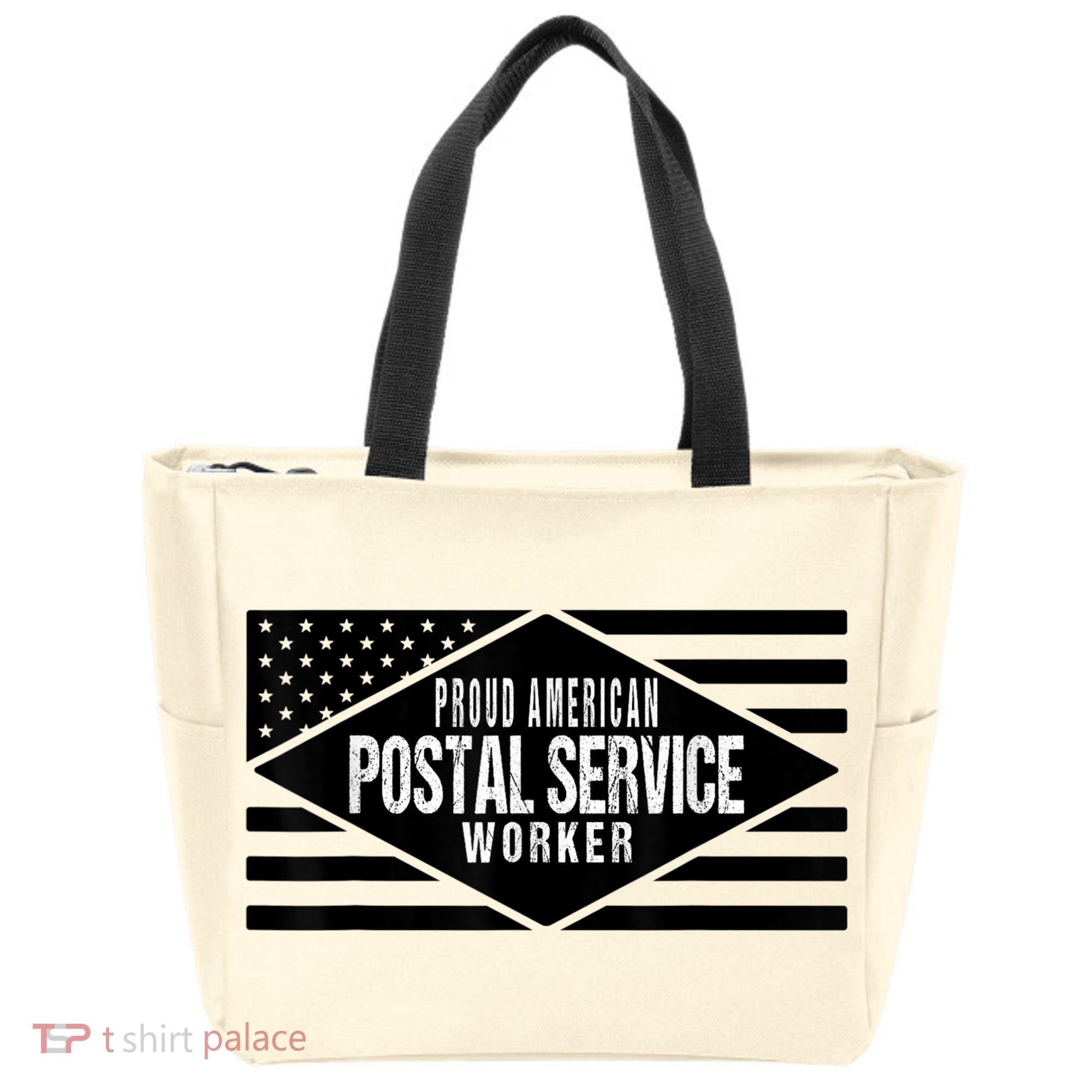 Proud American Postal Service Worker Patriotic US Flag Tote Bag