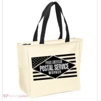 Proud American Postal Service Worker Patriotic US Flag Tote Bag thumb 2