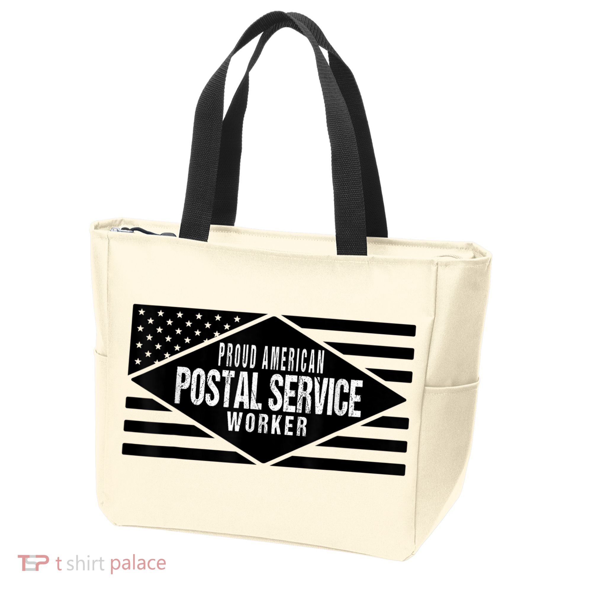 Proud American Postal Service Worker Patriotic US Flag Tote Bag
