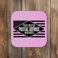 Proud American Postal Service Worker Patriotic US Flag Coaster thumb 0