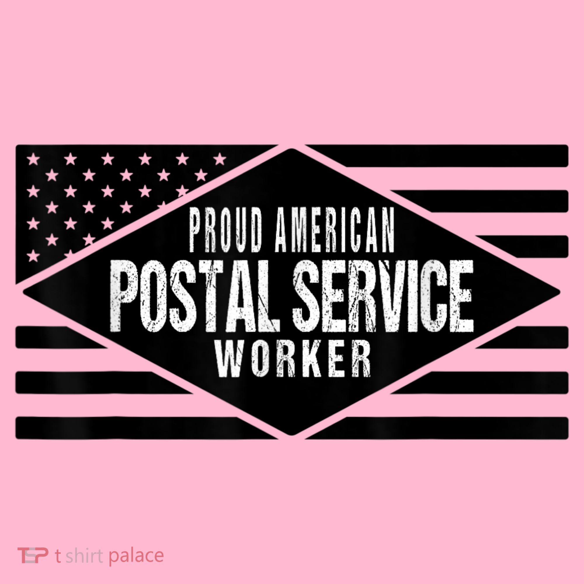 Proud American Postal Service Worker Patriotic US Flag Coaster