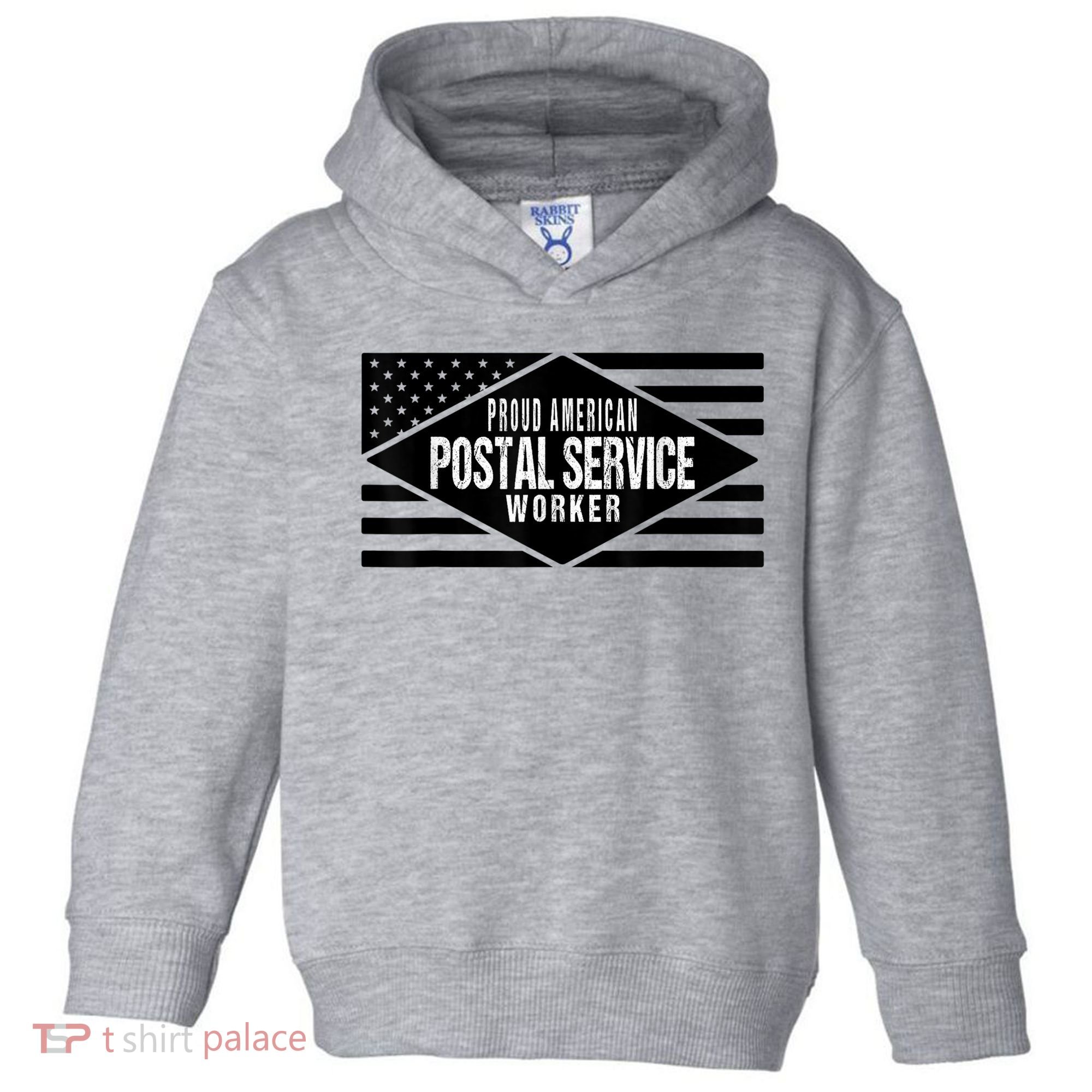 Proud American Postal Service Worker Patriotic US Flag Toddler Hoodie