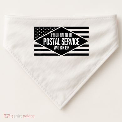 Proud American Postal Service Worker Patriotic US Flag USA-Made Doggie Bandana