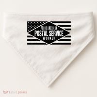 Proud American Postal Service Worker Patriotic US Flag USA-Made Doggie Bandana thumb 0