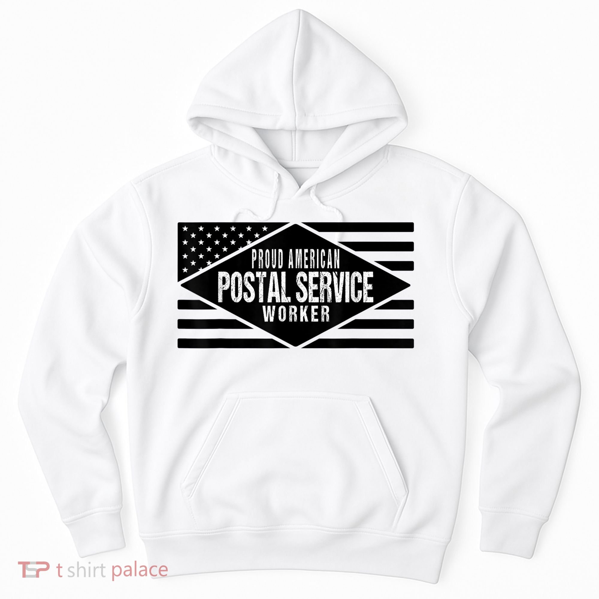 Proud American Postal Service Worker Patriotic US Flag Hoodie