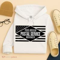 Proud American Postal Service Worker Patriotic US Flag Hoodie thumb 4