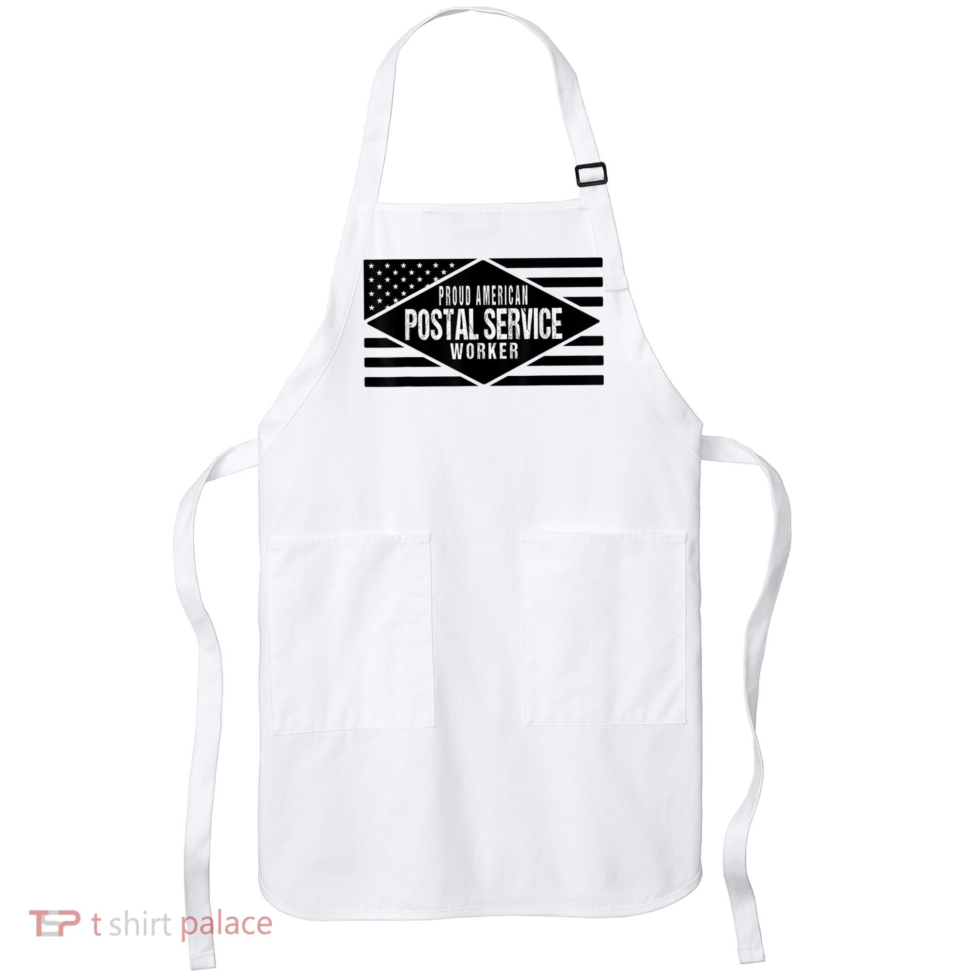 Proud American Postal Service Worker Patriotic US Flag Apron