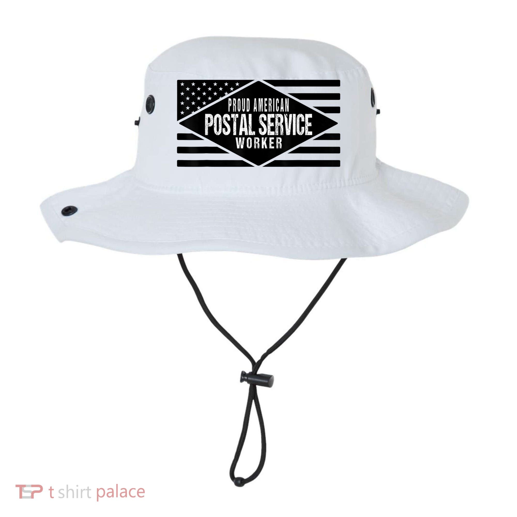 Proud American Postal Service Worker Patriotic US Flag Bucket Hat