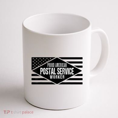 Proud American Postal Service Worker Patriotic US Flag Coffee Mug back