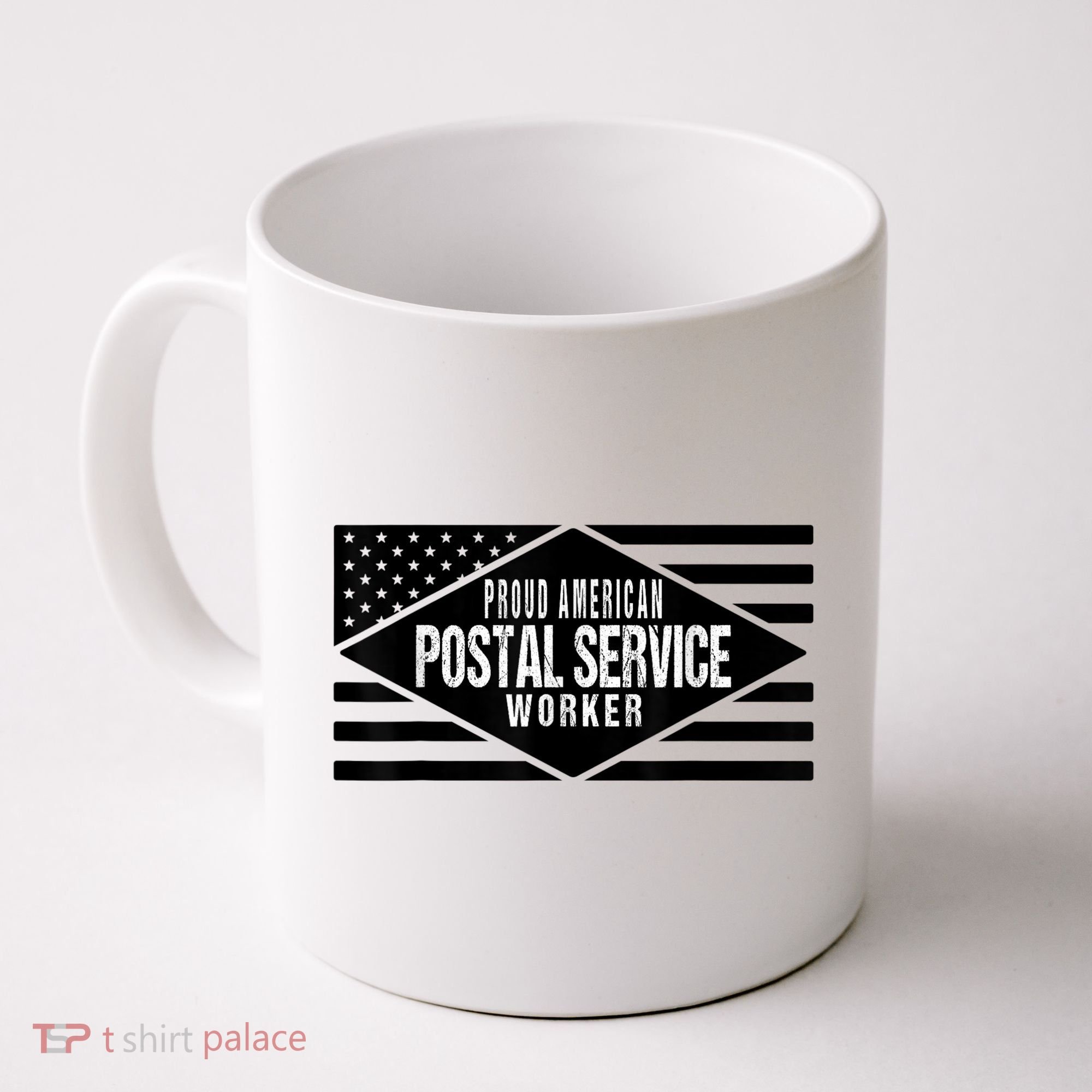 Proud American Postal Service Worker Patriotic US Flag Coffee Mug