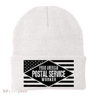 Proud American Postal Service Worker Patriotic US Flag Beanie