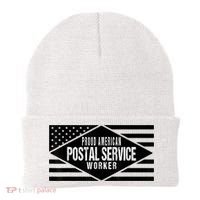 Proud American Postal Service Worker Patriotic US Flag Beanie thumb 0