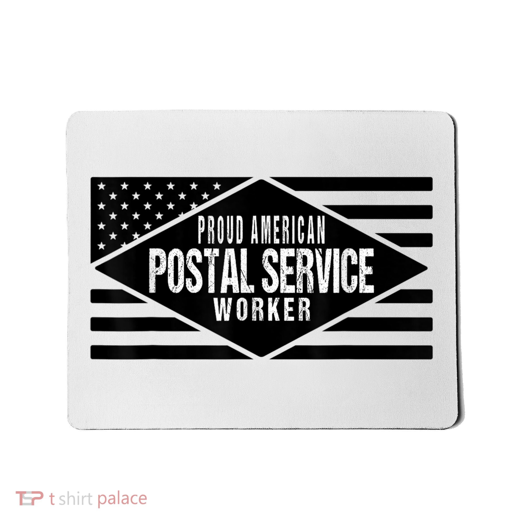 Proud American Postal Service Worker Patriotic US Flag Mousepad