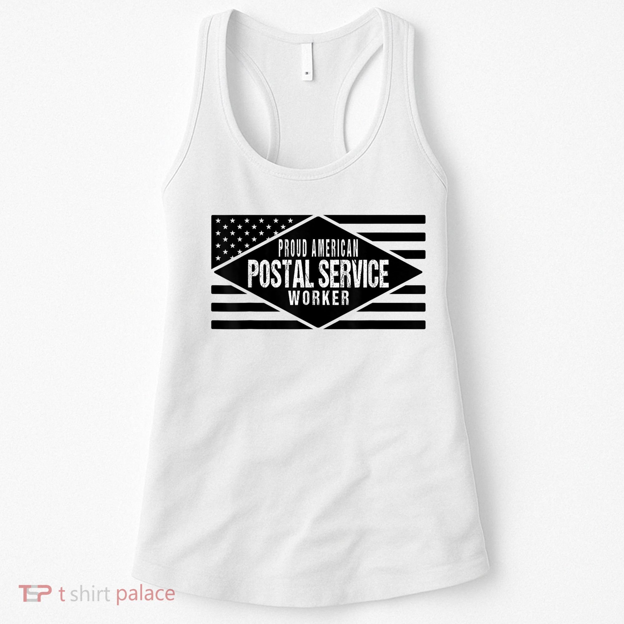 Proud American Postal Service Worker Patriotic US Flag Women's Tank Top