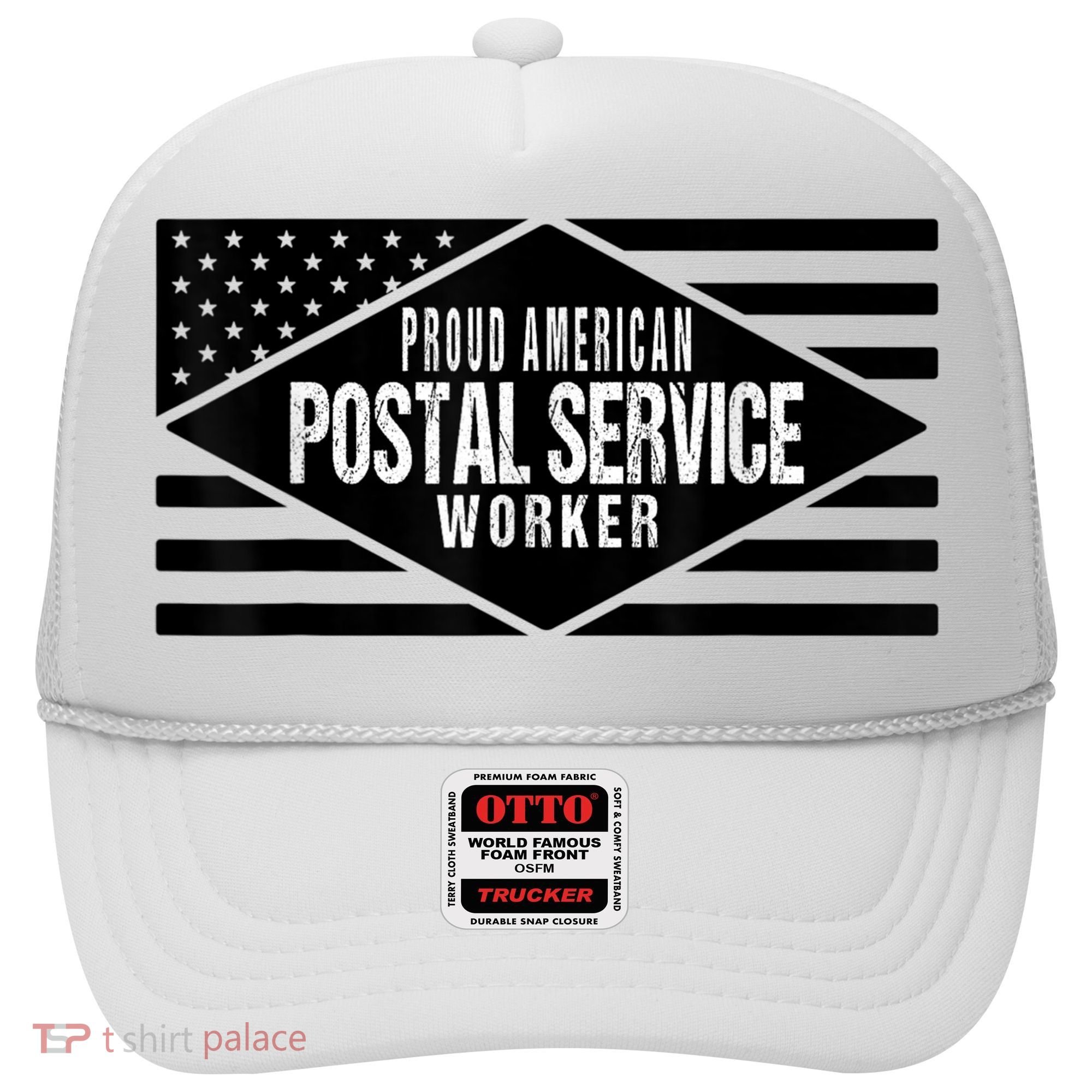Proud American Postal Service Worker Patriotic US Flag Hat