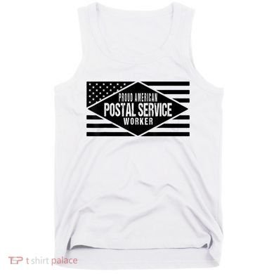 Proud American Postal Service Worker Patriotic US Flag Tank Top