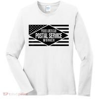 Proud American Postal Service Worker Patriotic US Flag Women's Long Sleeve Shirt thumb 0