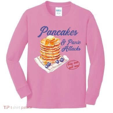 Pancakes And Panic Attacks Kids Long Sleeve Shirt
