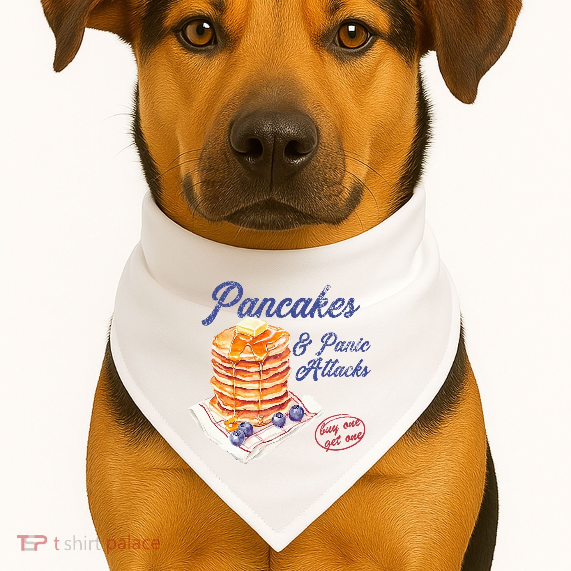 Pancakes And Panic Attacks USA-Made Doggie Bandana
