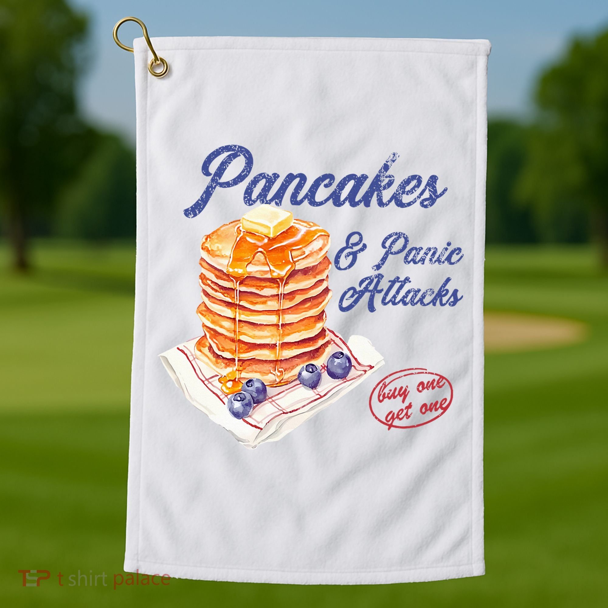 Pancakes And Panic Attacks Golf Towel