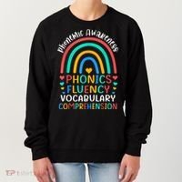 Phonemic Awareness Phonics Fluency Vocabulary Comprehension Women's Sweatshirt thumb 0