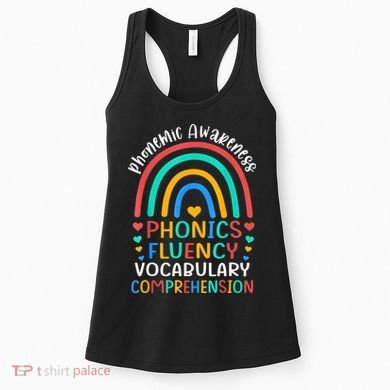 Phonemic Awareness Phonics Fluency Vocabulary Comprehension Women's Tank Top