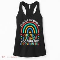 Phonemic Awareness Phonics Fluency Vocabulary Comprehension Women's Tank Top thumb 0