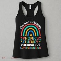Phonemic Awareness Phonics Fluency Vocabulary Comprehension Women's Tank Top thumb 3