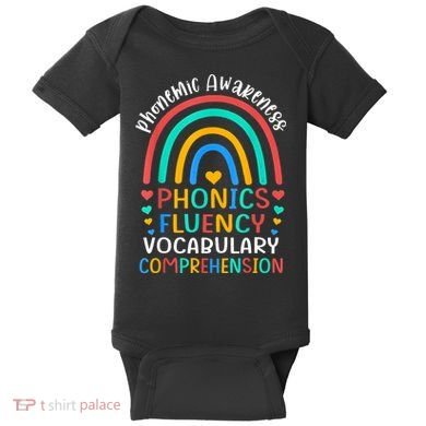 Phonemic Awareness Phonics Fluency Vocabulary Comprehension Baby Bodysuit