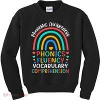 Phonemic Awareness Phonics Fluency Vocabulary Comprehension Kids Sweatshirt thumb 0