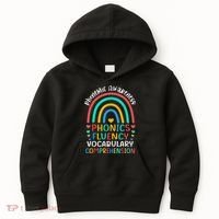 Phonemic Awareness Phonics Fluency Vocabulary Comprehension Kids Hoodie thumb 0