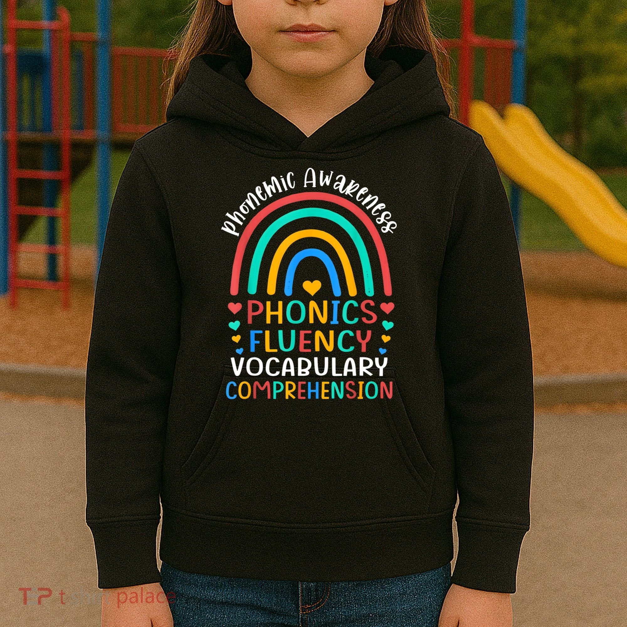Phonemic Awareness Phonics Fluency Vocabulary Comprehension Kids Hoodie