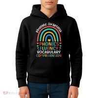 Phonemic Awareness Phonics Fluency Vocabulary Comprehension Kids Hoodie thumb 4