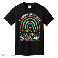Phonemic Awareness Phonics Fluency Vocabulary Comprehension Kids T-Shirt thumb 0