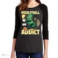 Pickleball Addict Women's Tri-Blend 3/4-Sleeve Raglan Shirt thumb 2
