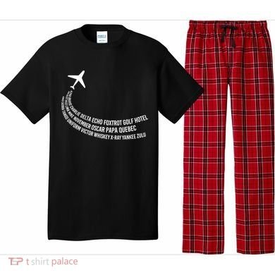 Phonetic Alphabet Pilot Airplane Gift Pajama Set