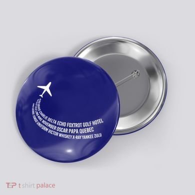 Phonetic Alphabet Pilot Airplane Gift Button