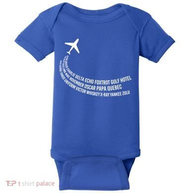Phonetic Alphabet Pilot Airplane Gift Baby Bodysuit