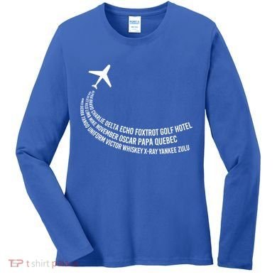 Phonetic Alphabet Pilot Airplane Gift Women's Long Sleeve Shirt