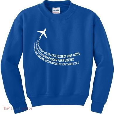 Phonetic Alphabet Pilot Airplane Gift Kids Sweatshirt