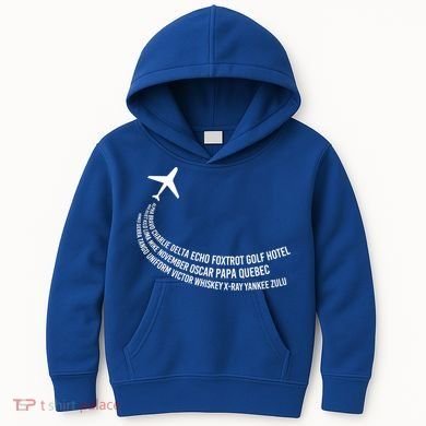 Phonetic Alphabet Pilot Airplane Gift Kids Hoodie