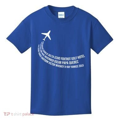 Phonetic Alphabet Pilot Airplane Gift Kids T-Shirt